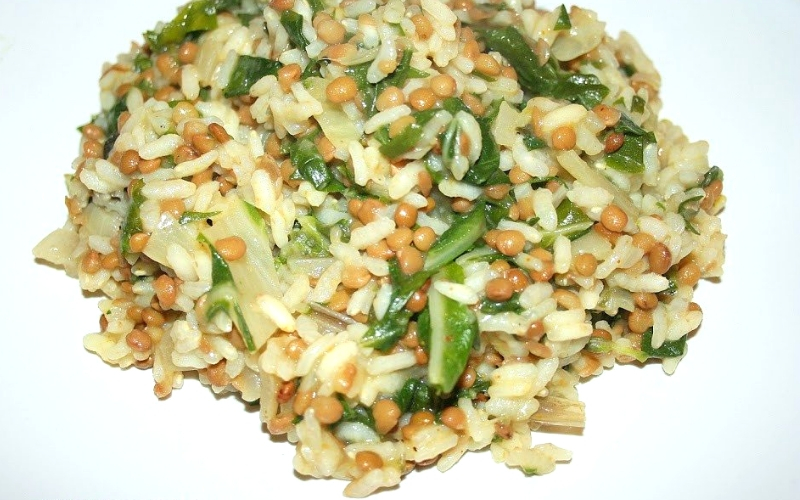risotto con lenticchie e erbette_spadelliamo-2
